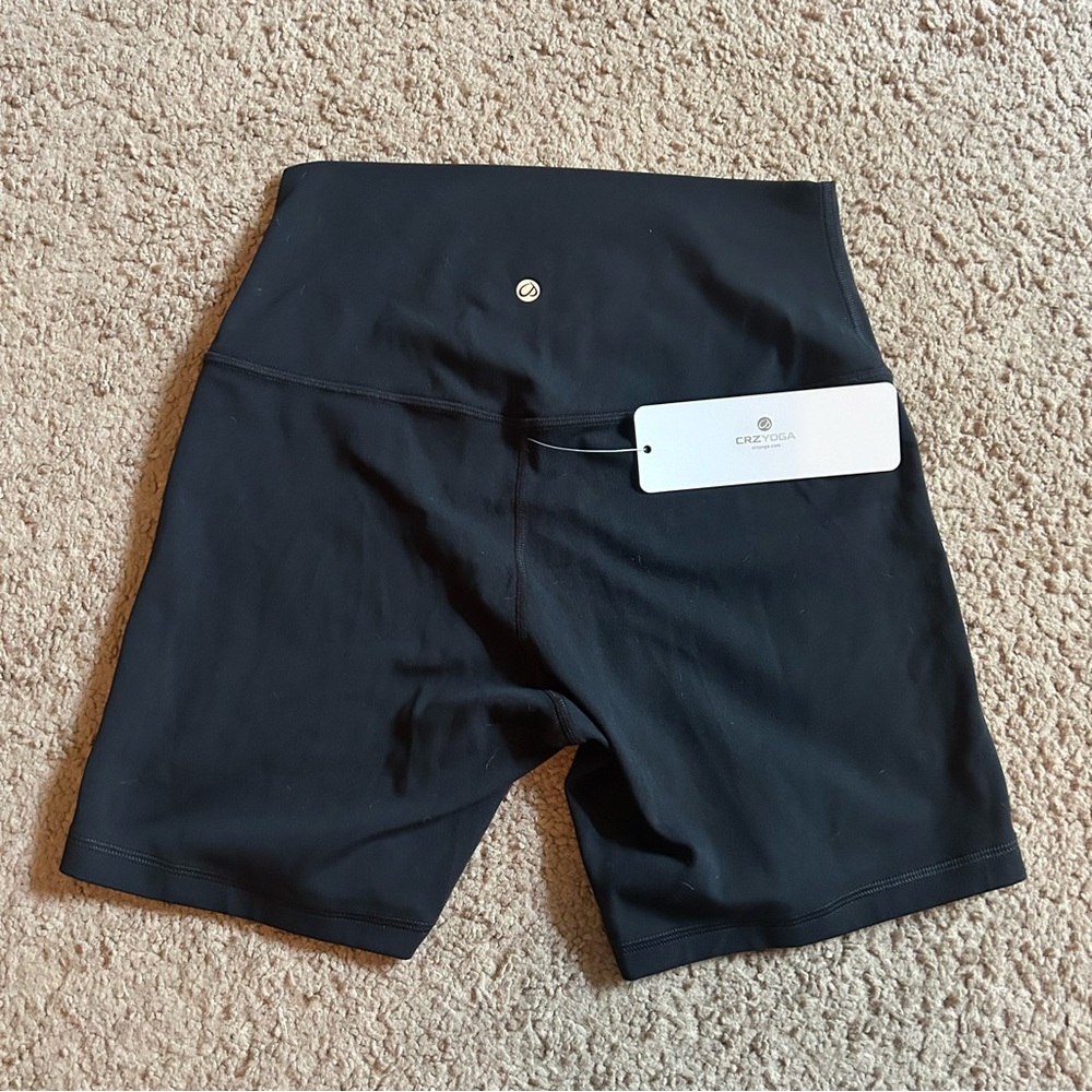 NWT CRZ YOGA High-Waist Butterluxe Origin Yoga Shorts 6" Black Medium